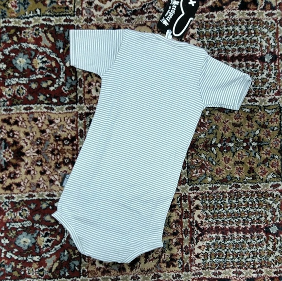 “Little Rocker" Sugar Skull Striped Cotton Bodysuit - Picture 4 of 5